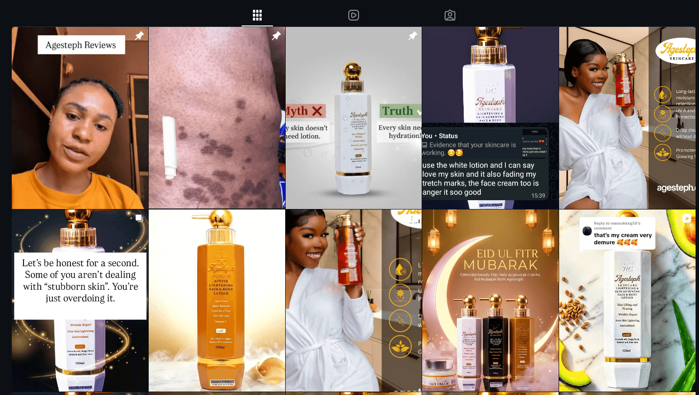 Agesteph Skincare – Social Media Management image 2